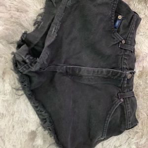 Black jean shorts
